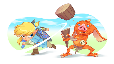 Legend of Zelda: Link vs. Bokoblin bokoblin botw breath of the wild cartoon cartooning character design comic comic art illustration legend of zelda the legend of zelda tloz tlozbotw