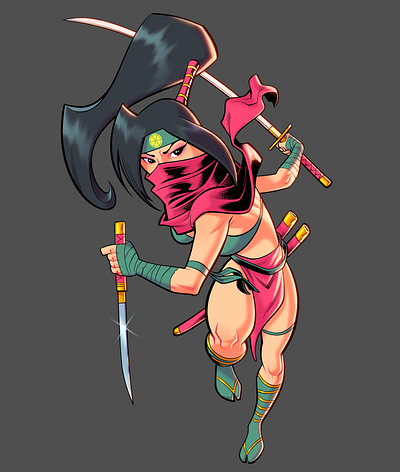 Kunoichi cartoon cartooning character design comic comic art comic book illustration ninja