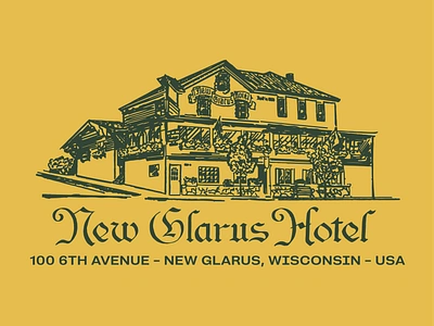 Wisconsin hotel 1 beer blackletter hospitality hotel illustration midwest nostalgia restaurant wisconsin