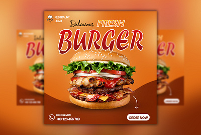 Delicious Fresh Burger delicious burger delicious fresh burger product design social media post