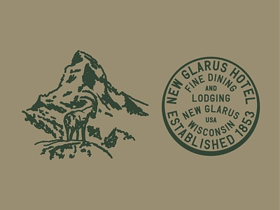 Wisconsin hotel 2 badge goat hotel identity illustration lodging mountain restaurant swiss typography wisconsin