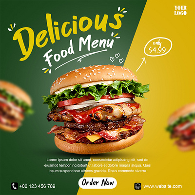 Delicious Food Menu delicious food menu design graphics design product design social media post