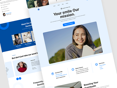 Dentist Website Design business clinic dental dentist design doctor figma health hospital landing page medical web design