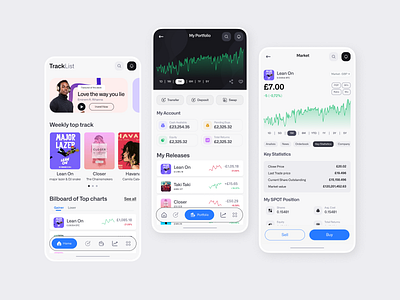Stock & Investment App Design app clean cryptocurrency design finance investment investment app investments modern stock stock market stock trading trading ui ux
