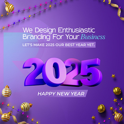 New Year Banner-2025 2025 3d banner advetisment banner branding fb post instagram post new new year post design