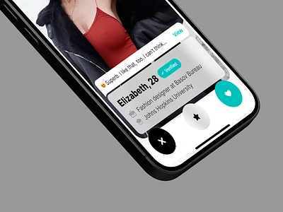 Swapping screen. Dating & Relationship by Delight app ai dating app dating datingapp discovery page find love finder interface ios ios app love match matching matchmaker matchmaker pick meet minimal mobile app mobile ui partner relationship