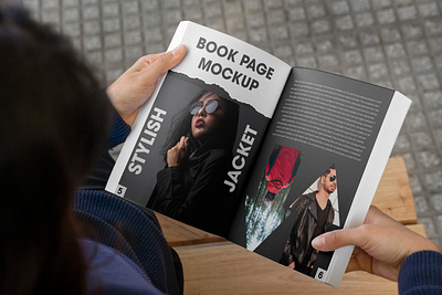 Book Page Mockup book branding design graphic design logo magazine mockup page realistic