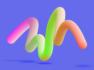 Abstract 3D Noodle 3d abstract colorful graphic design illustrator neon noodle vector vibrant