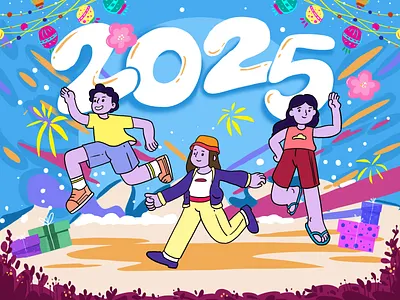 Happy New Year: A Time to Reflect and Grow 🌱 digital art drawing happy new year happy new year illustration illustration design