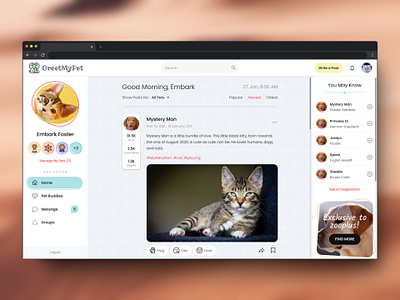 Greet My Pet app design ui ux