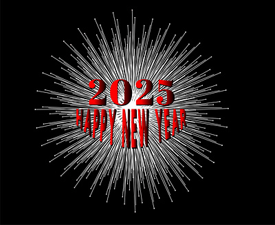 Happy New Year 2025 2025 2025year calibration graphic design happy holiday illustration new year