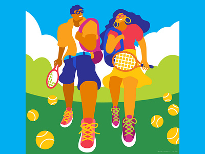 Tennis Day illustration tennis walk