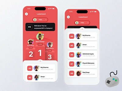 Leaderboard - Esports Tournament App 2025 design 3d best design esports gaming app illustration leaderboard minimal trending design ui ux