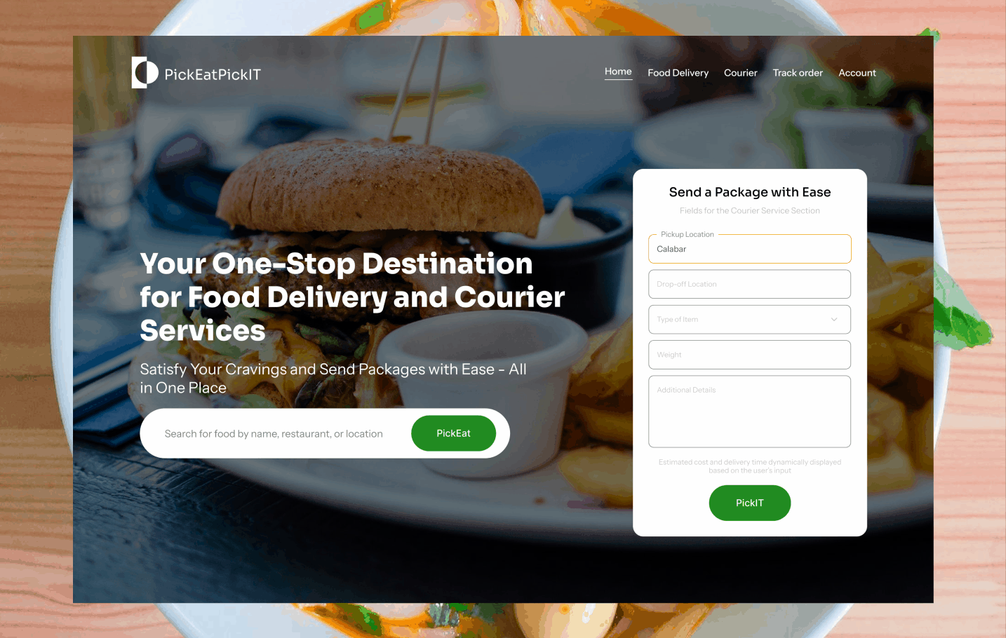 PickEatPickIT website design branding food landingpage mobile motion graphics opentowork typography ui website design