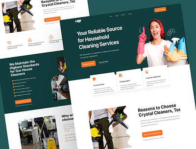 Cleaning Agency Website Design agency cleaning cleaning services landing page marketing service uiux user interface web design website