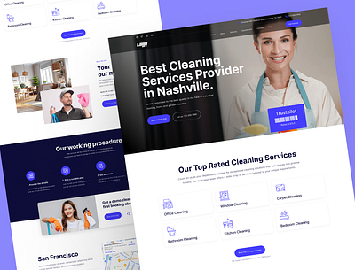 Website Design For Cleaning Agency agency business cleaning cleaning services corporate landing page uiux user interface web design website