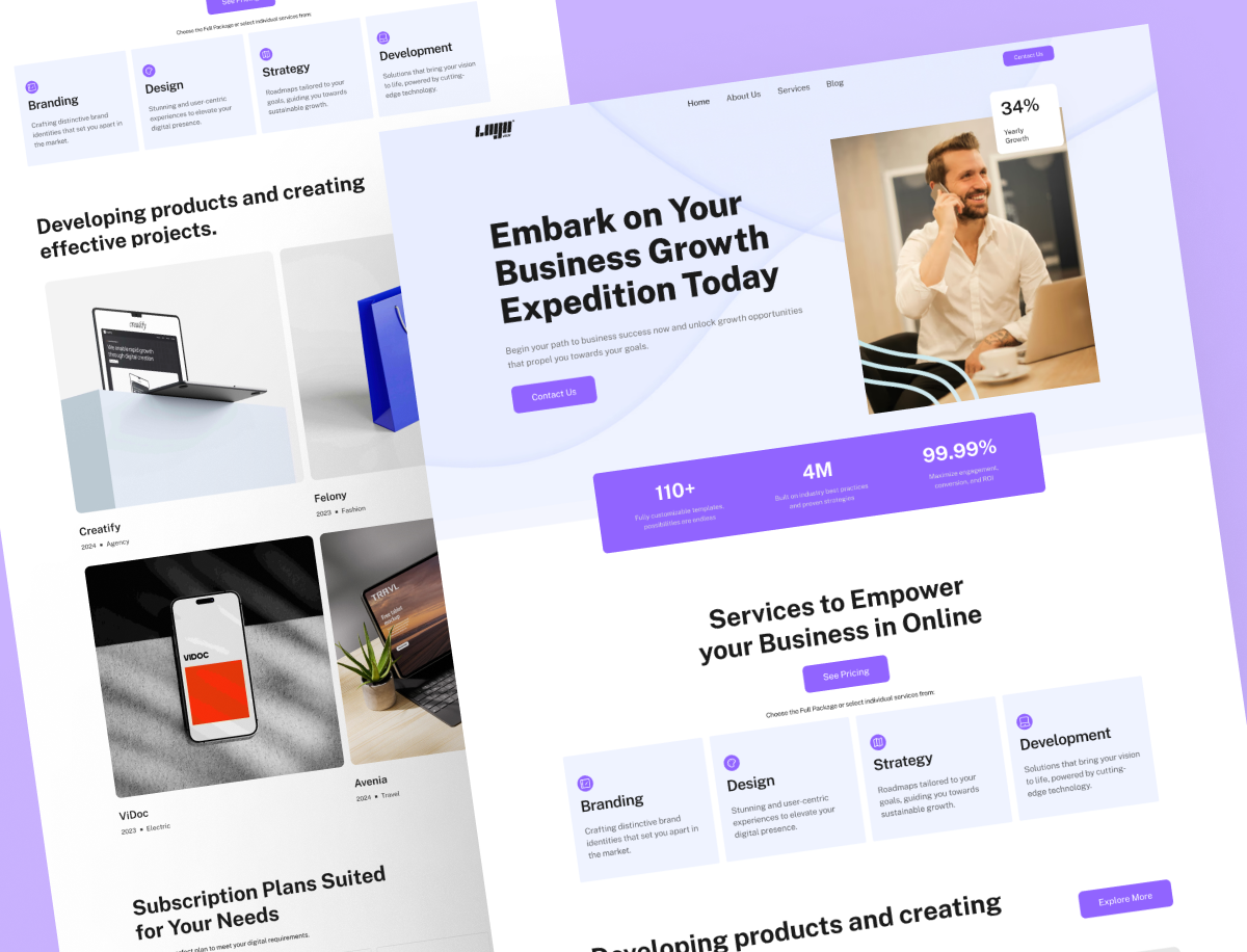 Landing Page Design For Agency - Website Design agency business corporate landing page marketing technology uiux user interface web design website