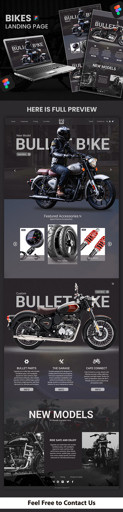 Website Landing page design for bikes branding design landing landing page logo ui uiux design website