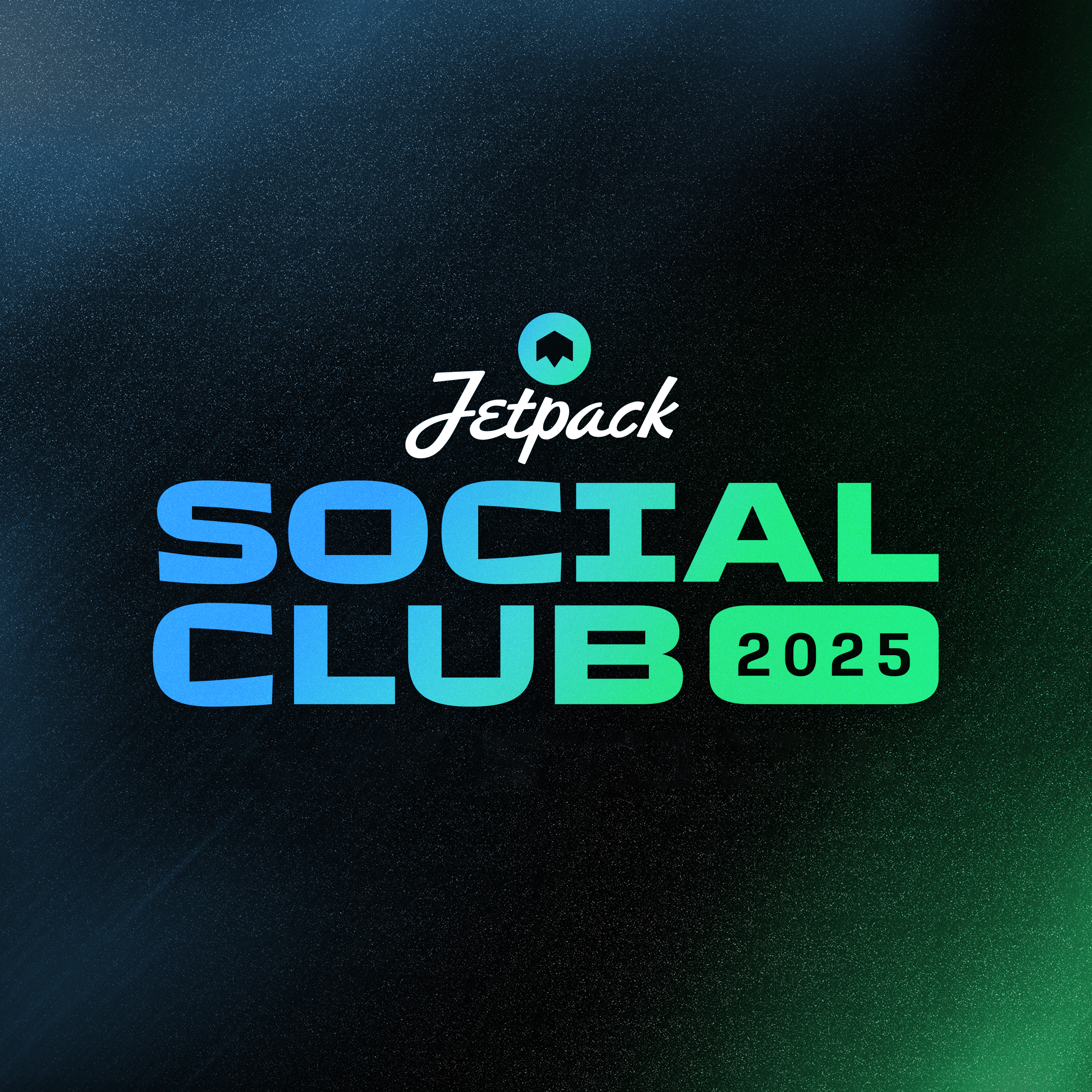 Jetpack Social Club - 2025 2025 branding club collab gradient retro social texture type typography vintage