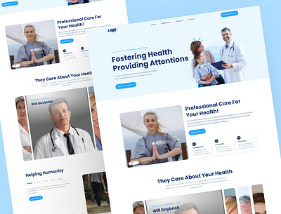 Medical Health Landing Page Design clinic doctor health hospital landing page medical uiux user interface web design website