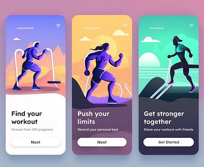 Workout Onboarding Page design mobile design ui design workout