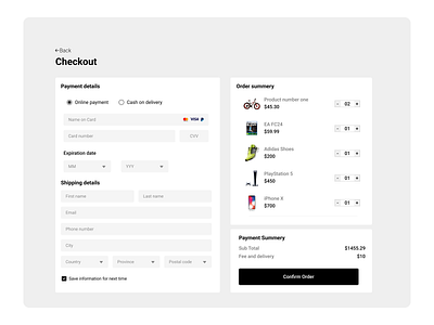 Checkout Page | Web design dashboard figma ui uiux ux web design