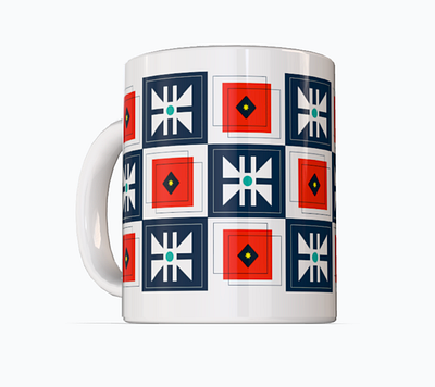 Cartoon Mod Pattern ( Butterfly Quilt ) cartoon mod cartoon modern coffee mug coffee mug design merch design merch graphics mug graphic mug pattern pattern design retro mod retro modern