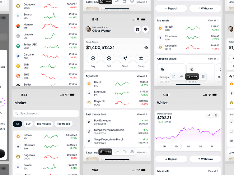 Crypto Mobile App UI/UX - Full Screen by Keitoto on Dribbble