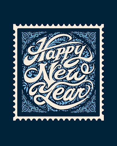 Happy New Year Script 2024 graphic design happy illustration lettering new poster script typography year