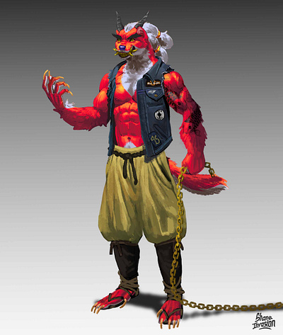 Oni Weasel / Biker 2d art character character design concept concept art design