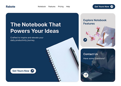 Notebook selling website landing page design design figma landing page ui ux website design