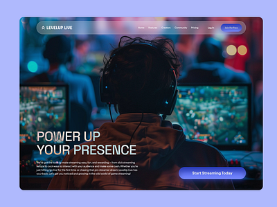 Video Game Streaming Landing page landing page streaming ui video game web design