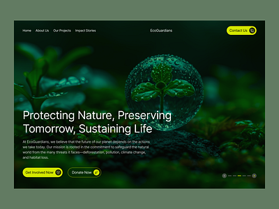 Protect Nature website- Hero Section app design figma design landing page design natural website ui uiux design ux visual design web design webflow website design