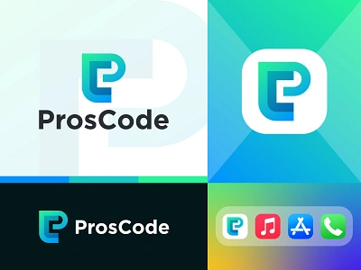 ProsCode logo design app icon brand brand identity branding c logo code coding creative logo custom logo identity logo logo design logos logotype minimalist logo modern logo monogram p logo typography website logo