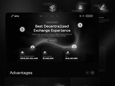 Crypto Landing Page blockchain crypto crypto landing page defi defi website design dex exchange fintech homepage landing page layer2 minimal ui user interface web3