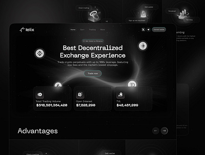 Crypto Landing Page blockchain crypto crypto landing page defi defi website design dex exchange fintech homepage landing page layer2 minimal ui user interface web3