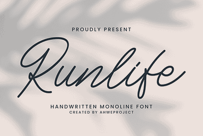 Runlife - Handwritten Monoline Font branding