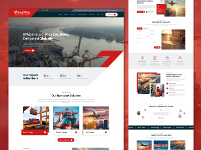 LogiShip Logistics branding design envento figma freight graphic design hero banner illustration landing page logistics logo shiping themeforest typography ui ux vector web website