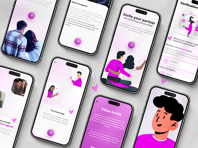 Dating App Design for Pink Horizon app app design application design brand branding dating app design digital digital art identity branding mobile app mobile application modern ui ui design ui ux ui ux design user friendly ux ux design