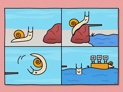 snailed it cartoon illustration illustrator