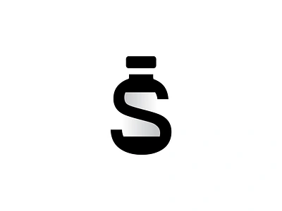 Letter S + bottle black bottle branding graphic design logo logo design mark s logo symbol vector