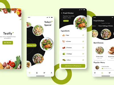 "Testly - Clean Cuisine, Redefined" appconcept appprototyping cleandesign culinaryapp digitalmenu foodappdesign fooddelivery healthyeating ingredienttracker interactivedesign mealplanner minimalistui mobileappui mobileuikit moderndesign productdesign recipeapp uiuxdesign userinterface vibrantaesthetics