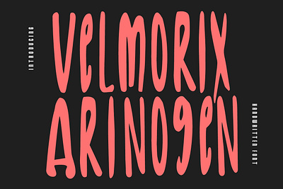 Velmorix Arinogen Handwritten Font 3d animation branding comic font graphic design handmade font lettering logo media font motion graphics social media font summer font website font