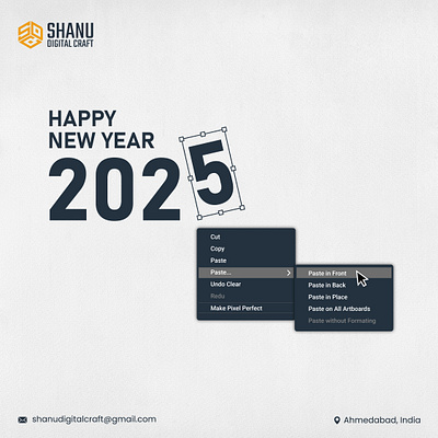 Happy New Year 2025 3d ahmedabaddesign animation branding creativecrafting design designinnovation graphic design happynewyear2025 illustration logo motion graphics newbeginnings shanudigitalcraft ui uiuxdesign vector