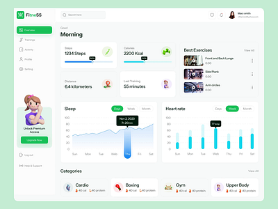 Fitness Management Dashboard animation body body building boxing cardio clean dashboard design fitness fitness management gym minimal product start up training uiux uiux design uiux designer webapp yoga