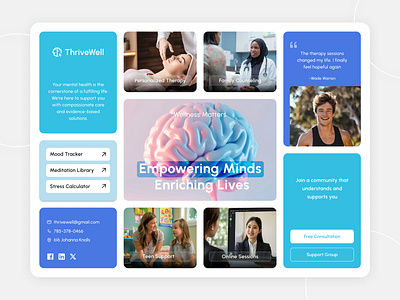 🧠 ThriveWell - Mental Health Platform UI Design. apps design branding graphic design mental health product design thrivewell ui ux deisgn ux researh website design