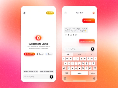 Logi.AI ChatBot ai ai app ai assist app design app ui chat app chat bot chat generator chatbot chatgpt illustration messaging app minimal mobile app design ui ui design ux