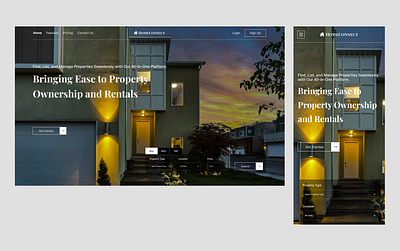 Real Estate Responsive Web Design figma landingpage propertywebsite responsivedesign ui webdesign