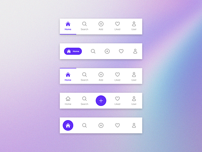 Mobile Navigation Bar Variations animation appnavigation designinspiration interaction minimalui mobileui mobileux motion graphics navigationbardesign trending uiuxdesign