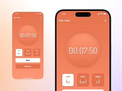 ChildCare App Tracker app branding care child daily ui design digital clock illustration interface logo mobile orange purchase timer tracker ui ux ux design